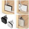 1 Pair Glass Door Pivot Hinge Zinc Alloy Self-Closing Glass Door Hinge No Cupboard Showcase Drilling Frameless Glass Door Clamp