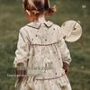 Rabi Girls' Corduroy Retro Lapel Long Sleeve Dress