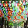 Colorful Triangle Flag Bunting 100M 150 Sides Reusable Polyester Banner for Garden Patio Holiday Party Outdoor Decor