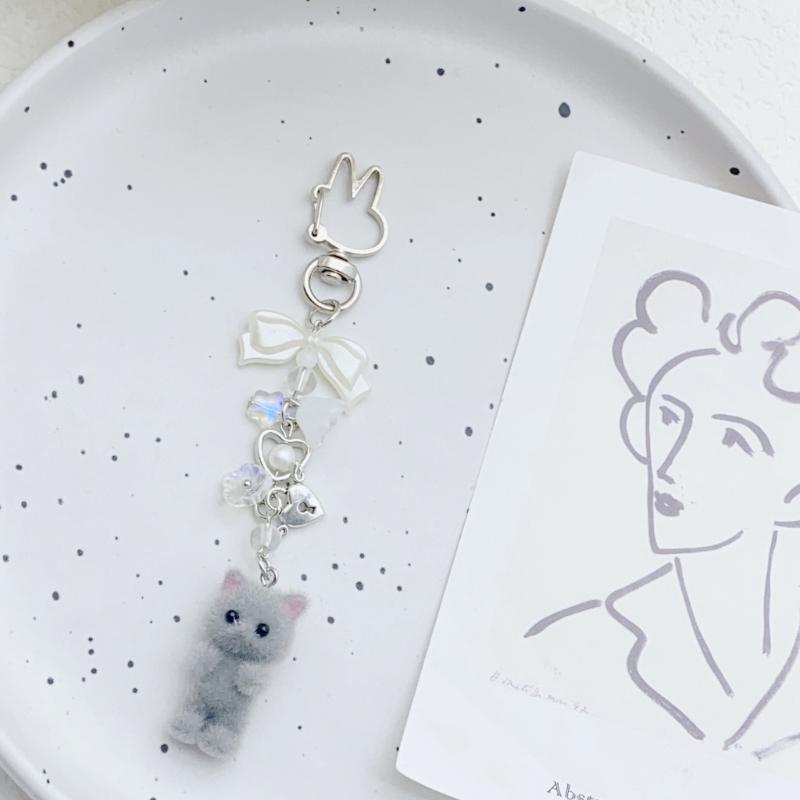 Modisches Statement Anhänger Verspielte Katze Perlen Handyband Bietet Langlebigkeit und Stil Perlen Textur für den täglichen Gebrauch