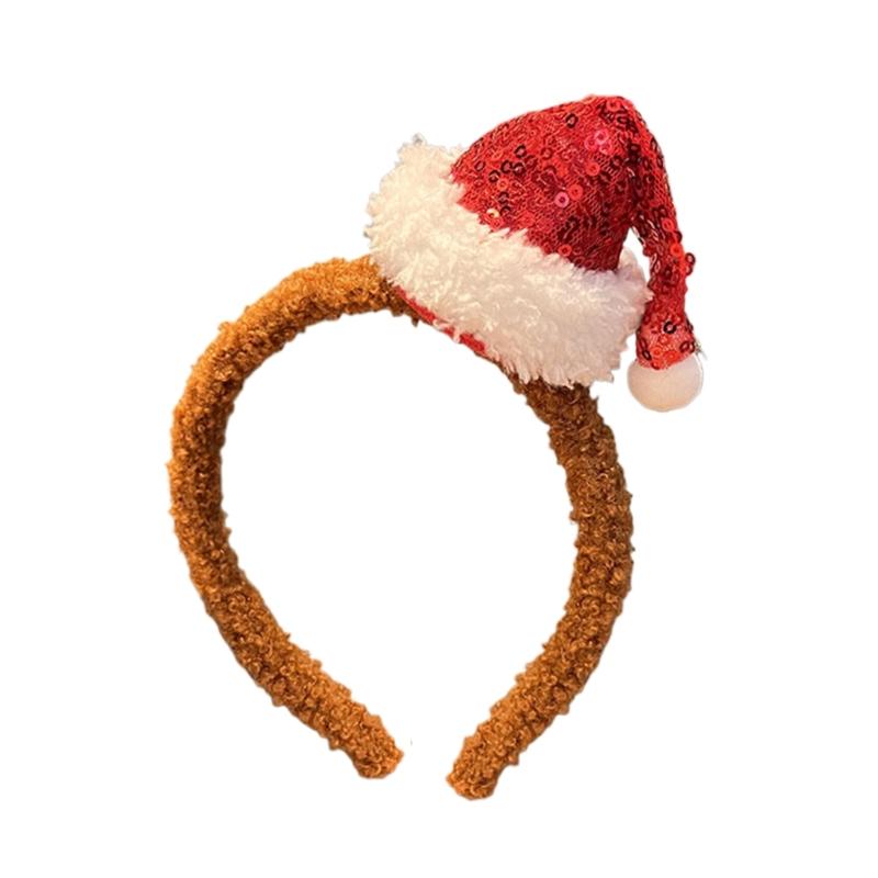 Christmas Party Accessories Plaids Bowknot Plush Hair Barrettes Seasonal Headband Family Gathering Celebration Dress Up