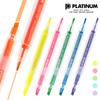 Original Platinum Double-headed Highlighter Fluorescent Pen Color Light Soft Large Capacity Learning Key Marker Cute School Sup