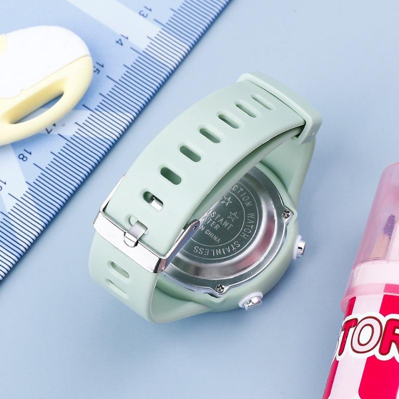 Electronic children's test watch - digital luminous large dial fashionable simple round chronograph