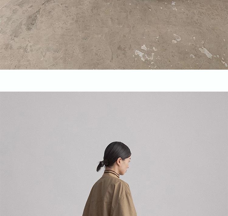 PLUS Vintage Washed Cotton Women's Jacket, Fall 2025 New Loose Stand Collar Workwear.