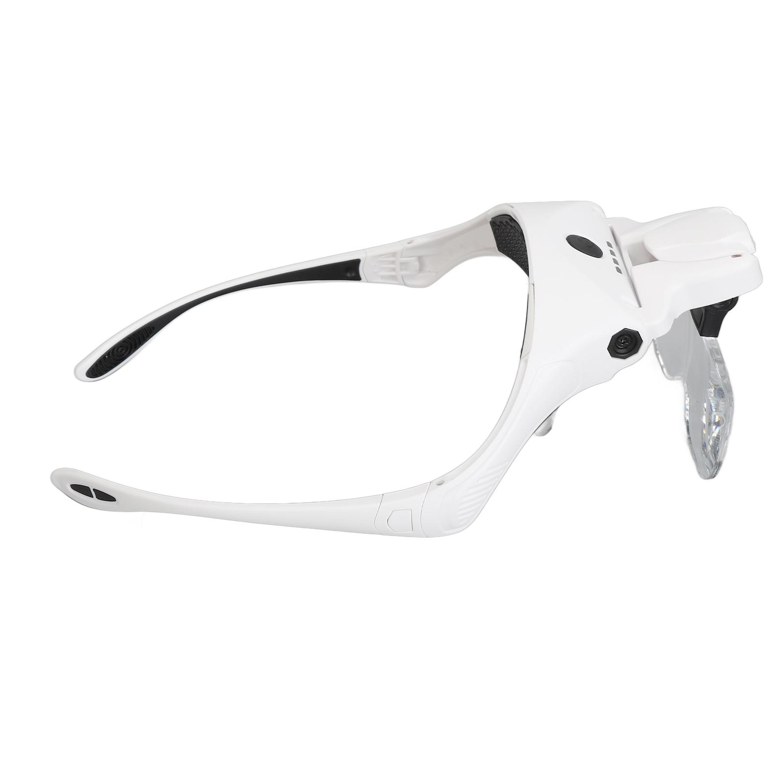 

Headband Magnifier High Definition 5H Hardness Rechargeable Hands Free Headband Magnifying Glass with 4 LED Light