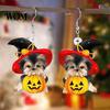 Distinctive Halloween Theme Jewelry Witch Hat Puppy Earrings, Cute Dog Pumpkin Drop Unique Pet Accessories Lightweight Acrylic Jewelry, for