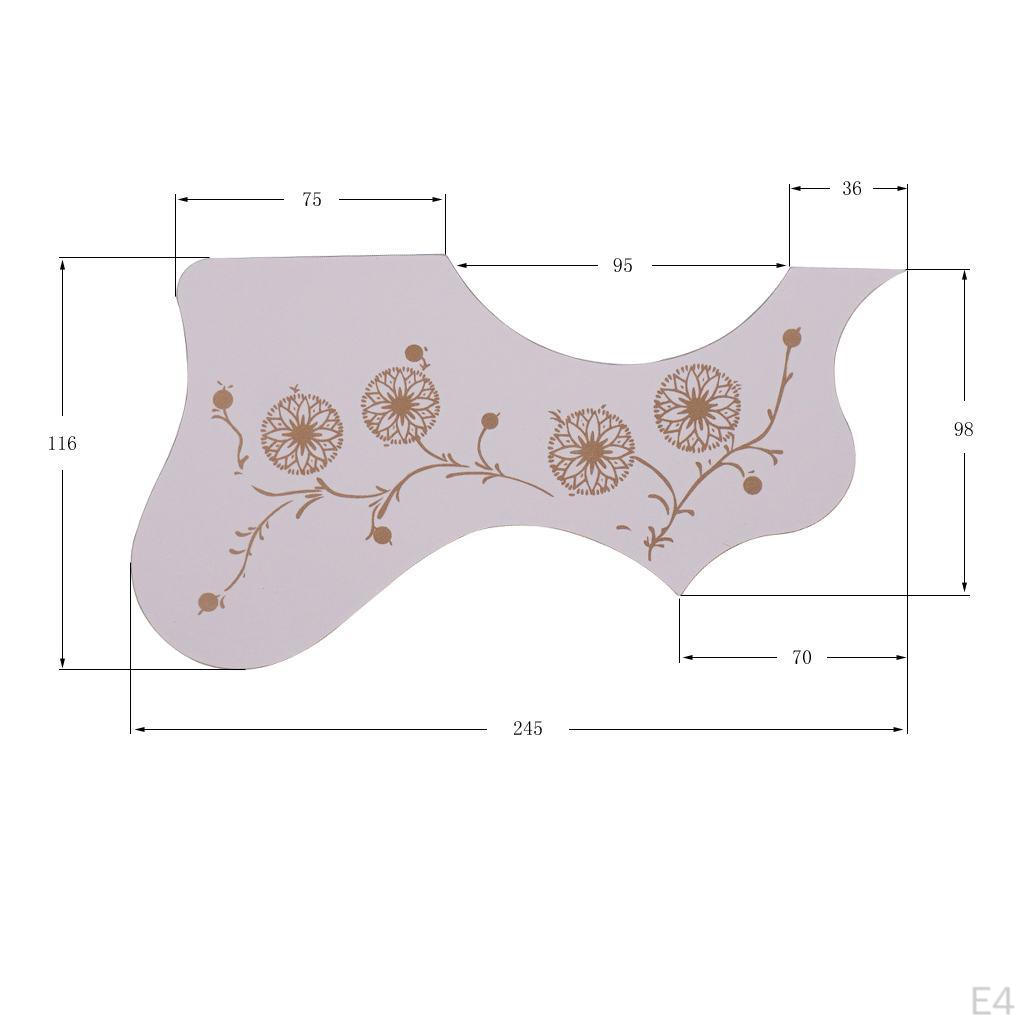 Guitar Pickguard for 40" 41" Acoustic Guitar, with Flower Pattern