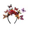 Adjustable 3D Butterfly Crowns Hairband with Bendable Wire For Special Occasion