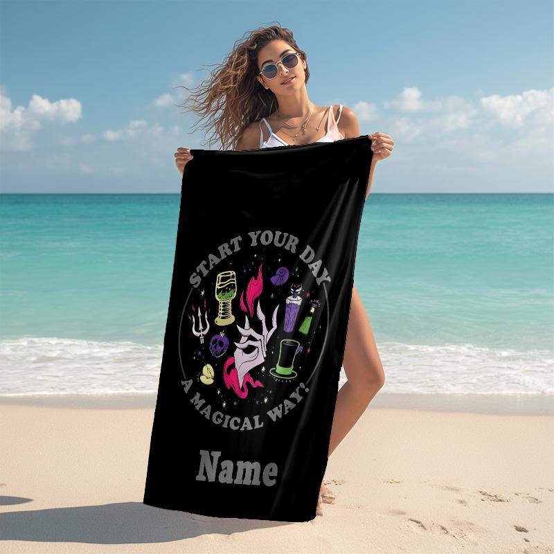 Personalized Dark Flame Guardian Beach Towel Microfiber Beach Towel Thin Absorbent for Beach Swimming Yoga Bath Sports. 0910291