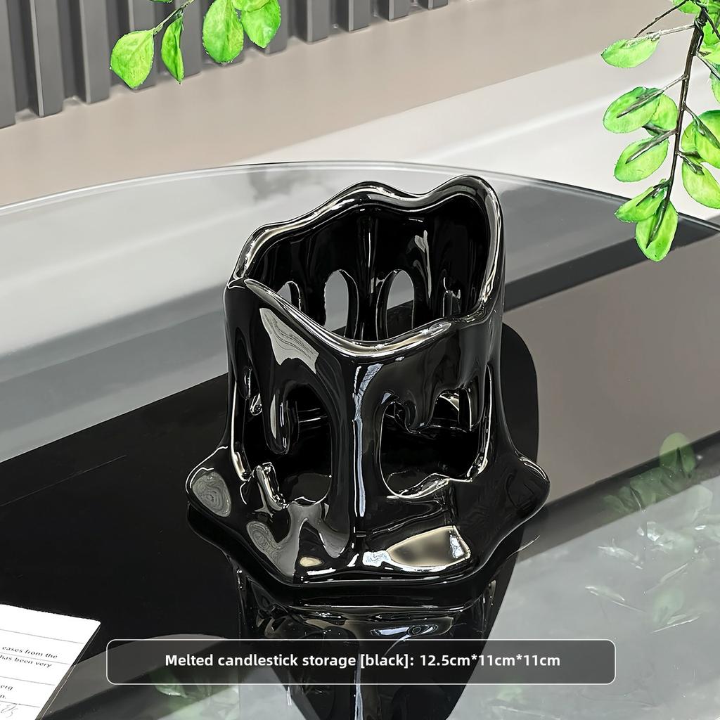 Ceramic Makeup Brush Bucket Pen Holder Storage Case Bedroom Desktop Key Storage Box Storage Jar Ceramic Handicrafts Ornaments