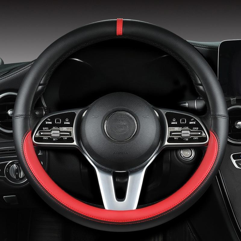 All-napa leather steering wheel covers, all-season breathable car steering wheel covers