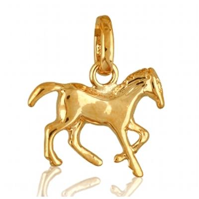 [R4133] - Vergoldeter Anhänger 'Pferd' goldfarben - 15x12 mm