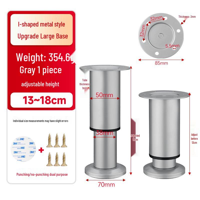 Adjustable Furniture Support Leg for TV Cabinets, Counters, Coffee Tables, Sofas, and Beds