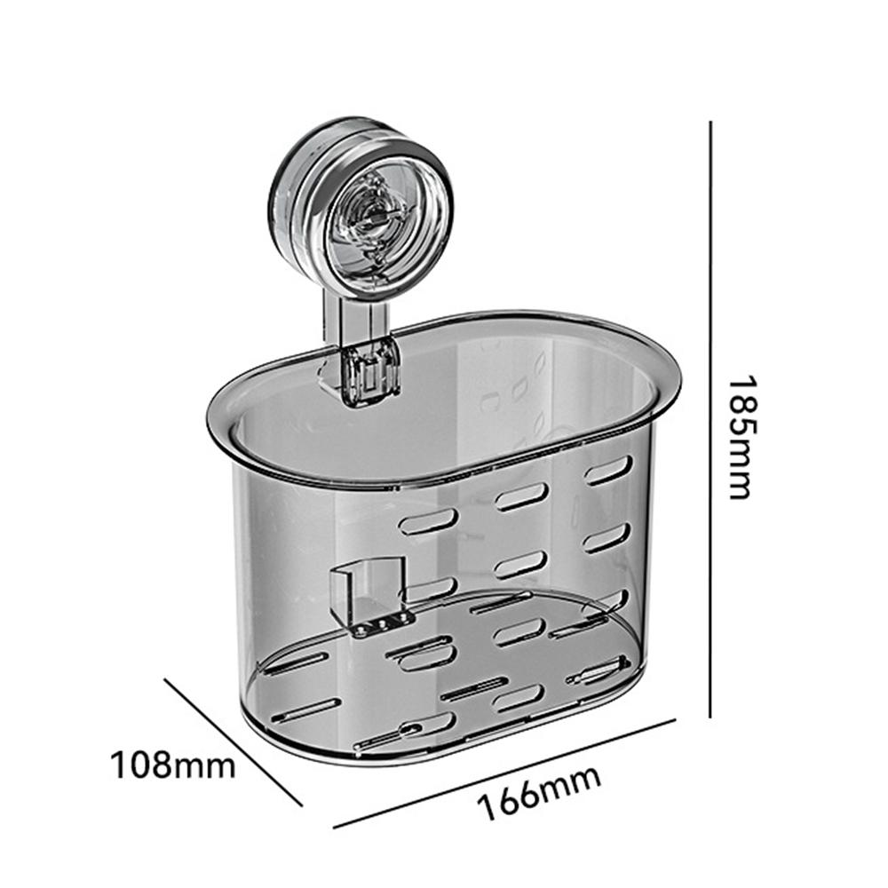 

Home Creative Suction Cup Storage Basket Bathroom Makeup Hollowed Out Drain Rack Multifunctional Wall Mounted Cosmetics Holder сірий