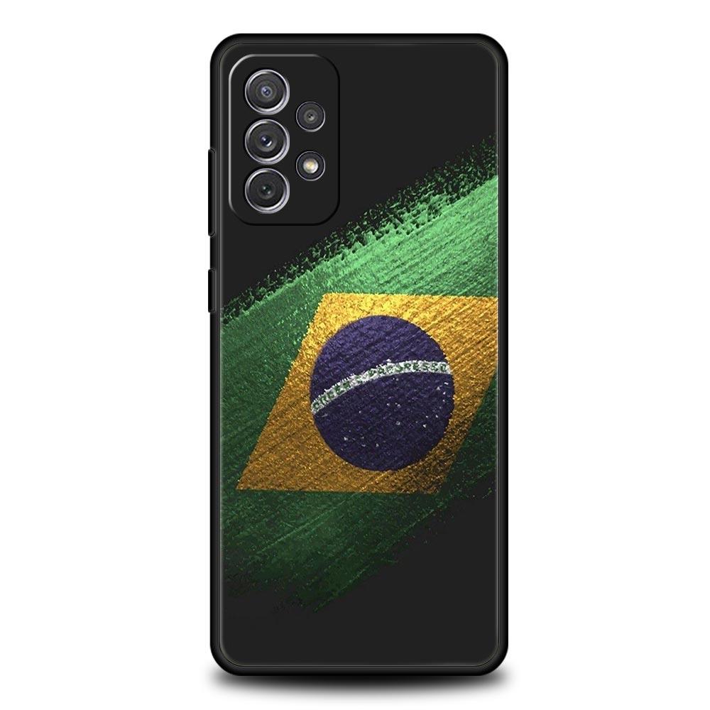 Phone Case For Samsung Galaxy A17 A15 A13 A51 A71 A41 A31 A21S A07 A05 A35 A55 A23 A25 A33 A53 A73 5G Cover Large Brazil Flag