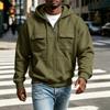 Men's Hooded Jacket with Multiple Pockets Casual Athletic Raglan Sleeve Outerwear