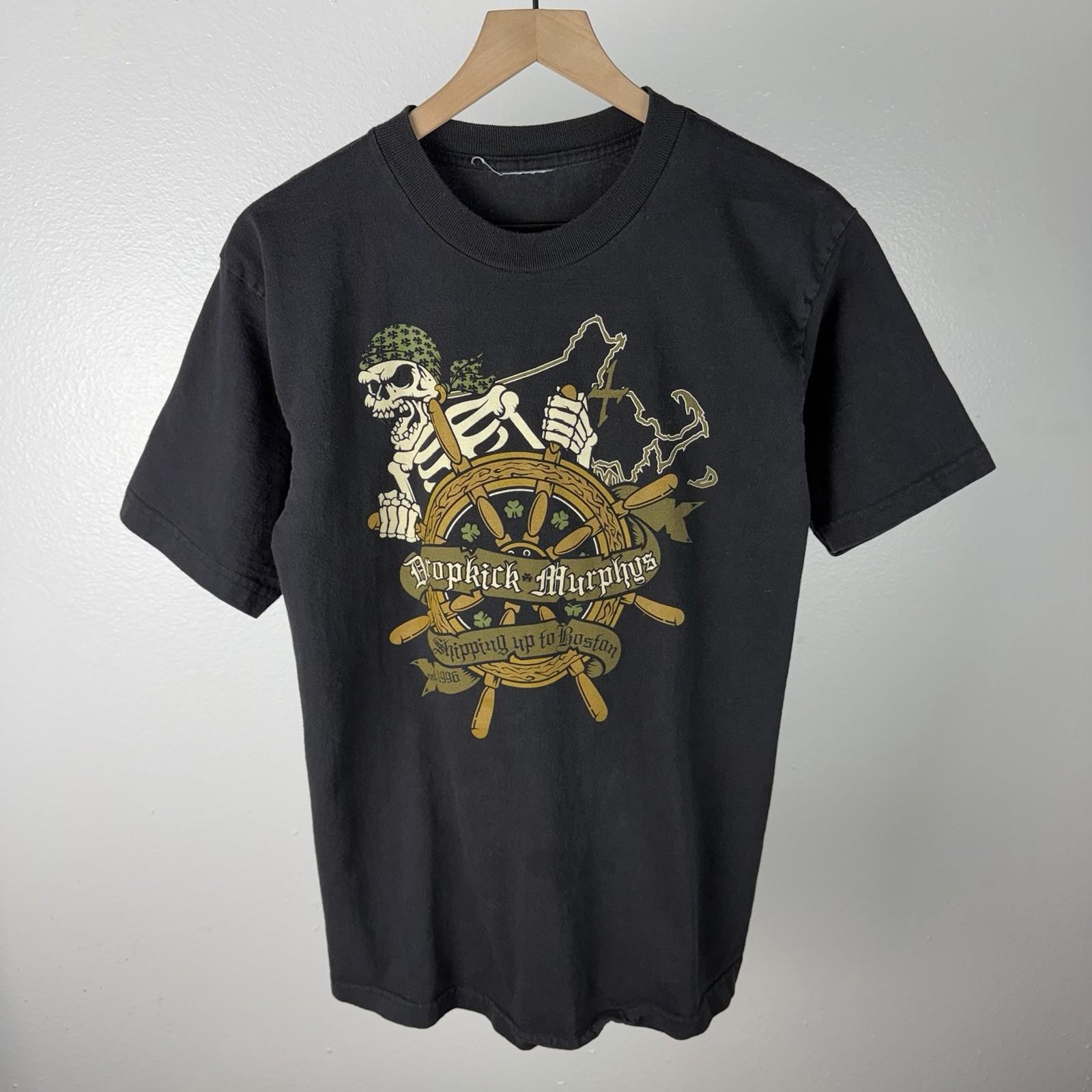 OFFICIAL Dropkick Murphys Shipping Up To Boston T Shirt Vintage Black Medium Unisex T-Shirt M