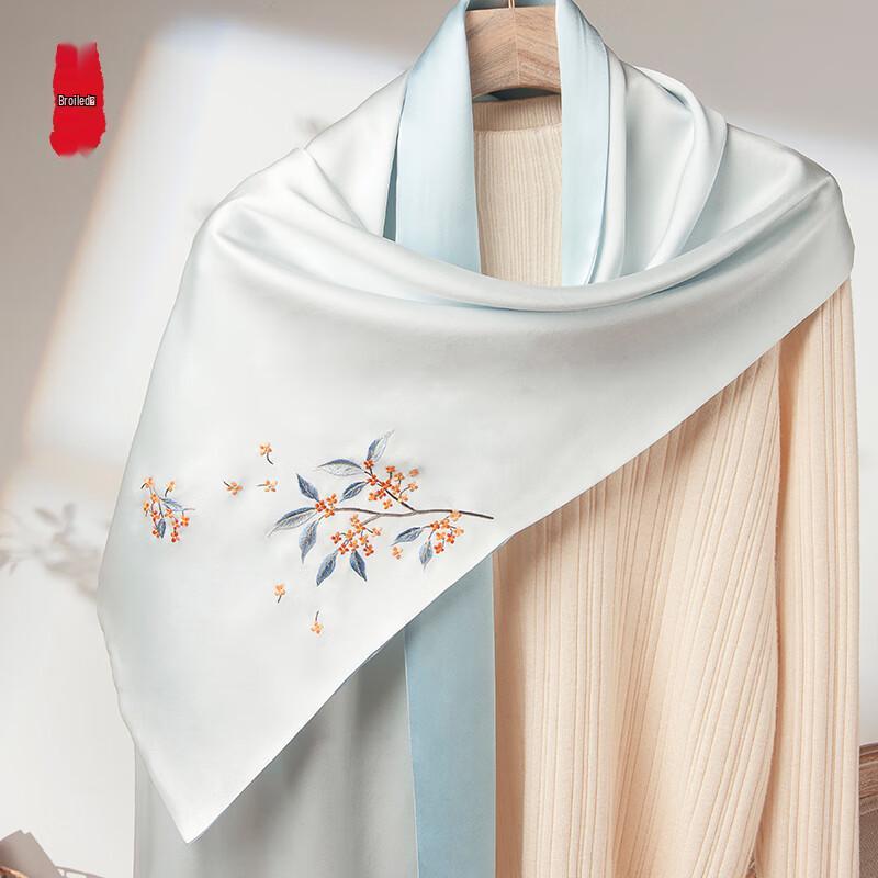 Handmade Chinese Su Embroidery Mulberry Silk Scarf