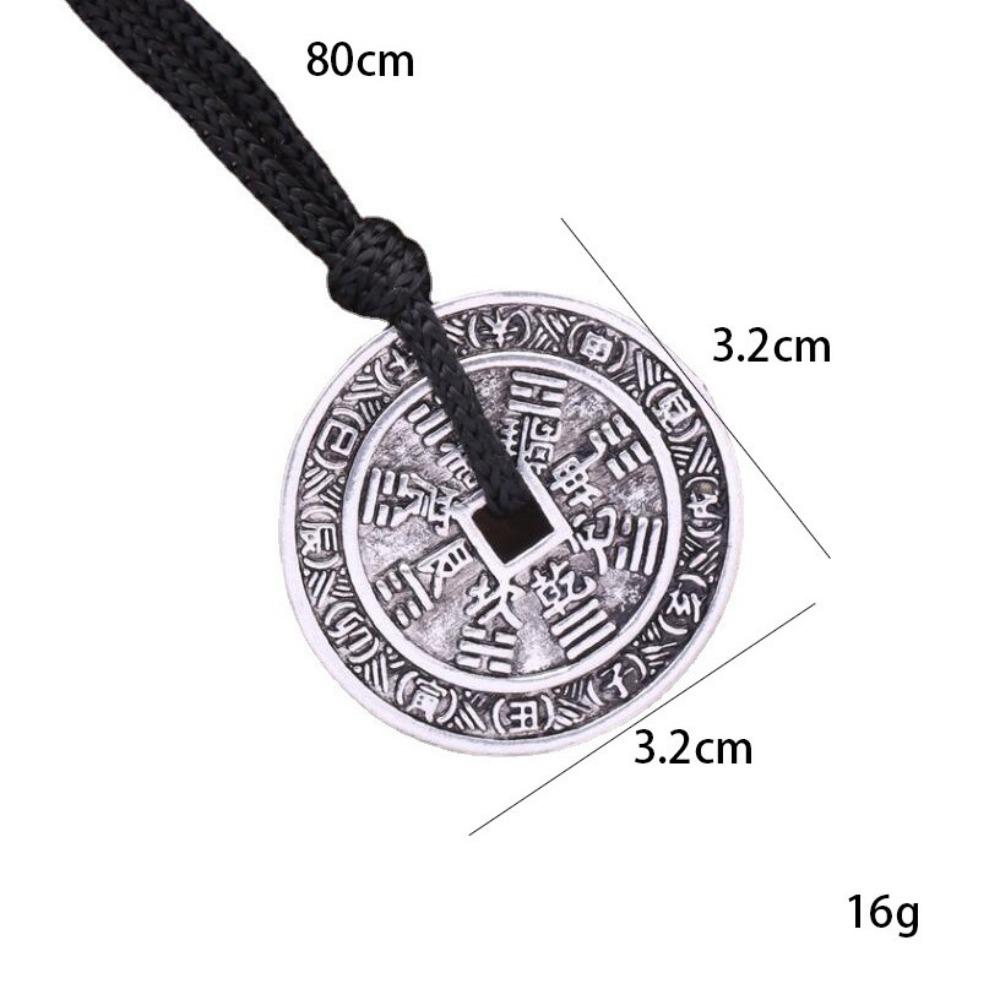 New Hip Hop New Necklace Pendant Trendy Men's Scripture Round Copper Coin Rope Tide Cross