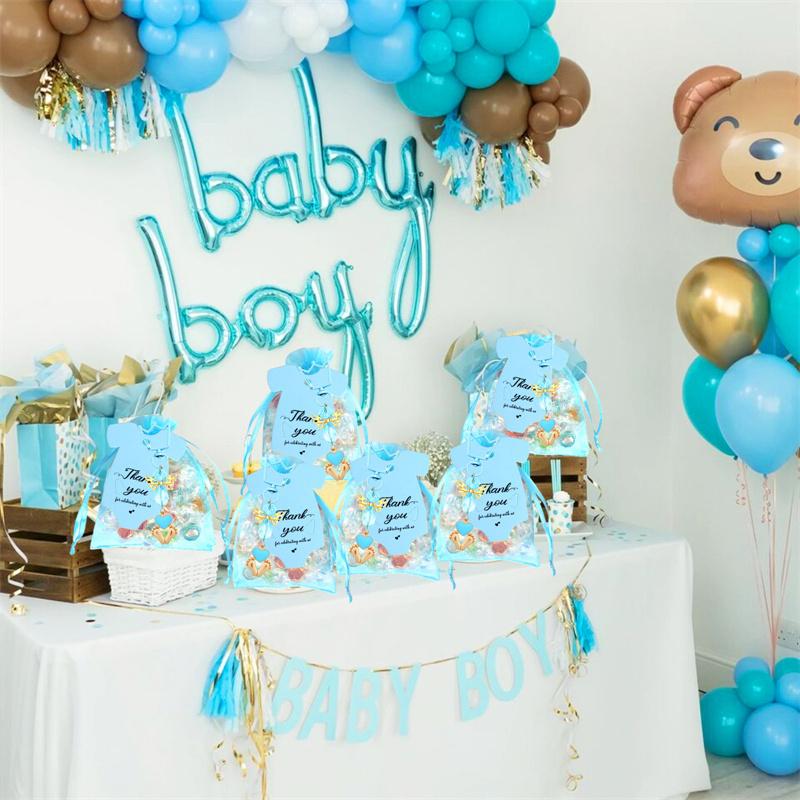 20 Sets Baby Shower Party Favors Include Baby Shower Angel Keychains Thank You Card Organza Bag For Baby Shower Birthday Party