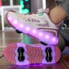 Runaway Shoes, Girls Luminous Shoes USB Charging Led Light Shoes Adult Pulley Shoes