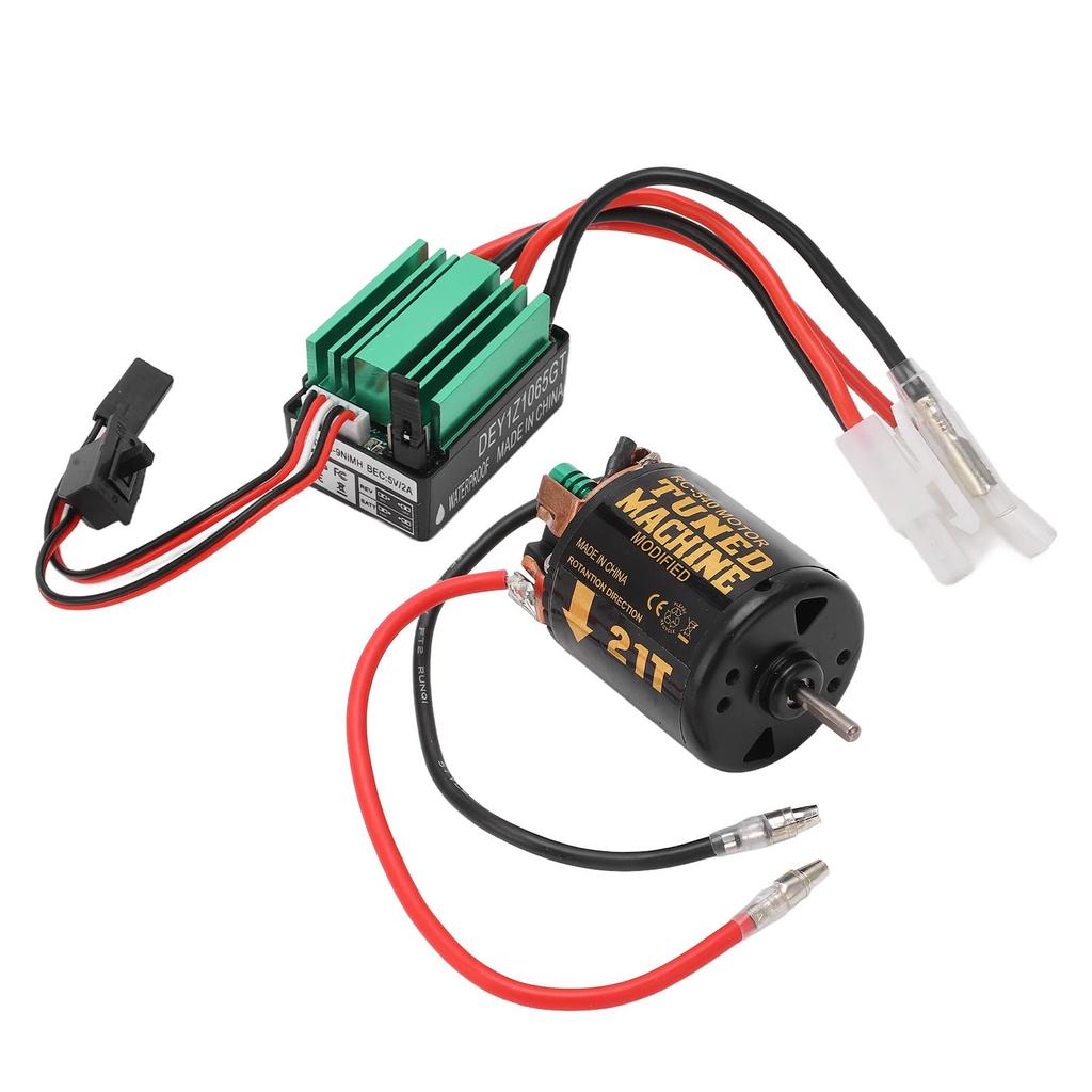 540 21T Brushed Motor 65A Waterproof Green Brushed ESC for Axial Scx10 90046 D90 Black Green Plastic