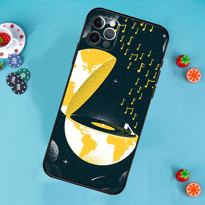 Vinyl DJ Record Art Phone Case For iPhone 17 Air 16 15 14 13 12 11 Pro Max 12 13 mini 15 16 Plus 16e Cover Funda iPhone 12Pro MAX
