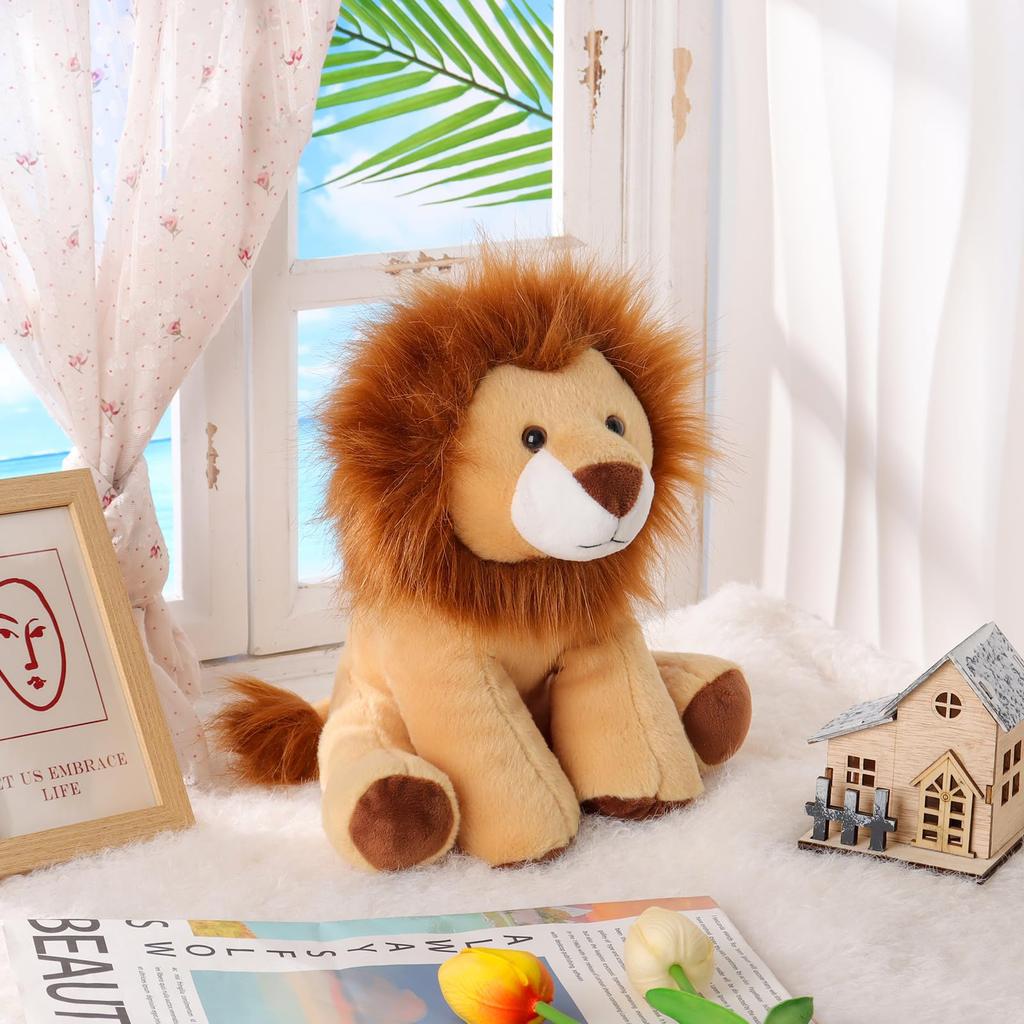 Apricot Lamb Roaring Lion Plush Soft and Fluffy Roaring Suitable for Boys and Girls Toy, Cute, Lion, 25cm,