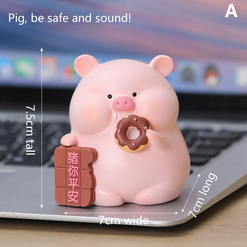 Kawaii Pig Resin Diy Home Decoration Figurines Dollhouse Moss Landscape Fairy Garden Miniatures Room Decor