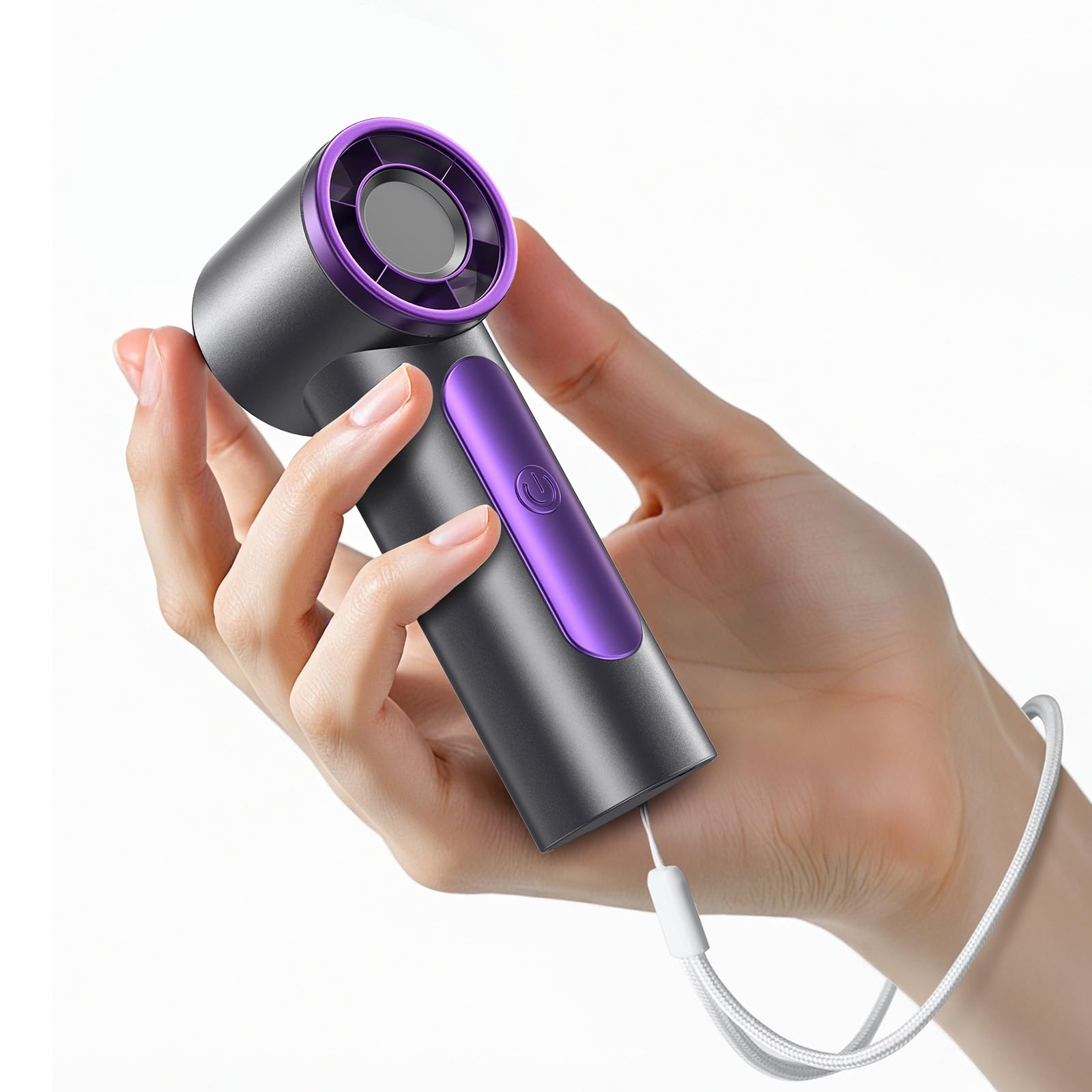 

MAGIC JOHN Handheld with LED Digital Compact and Airflow Powerful 4000mAh 11 Hours of Continuous Heatstroke Gray Fan, Compact, Strap, Display, сірий колір