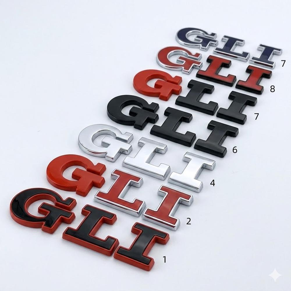 3D Metal Car Letters GLI Logo Rear Trunk Badge Emblem Sticker Decals For Volkswagen VW Jetta MK2 MK4 MK5 MK6 MK7 MK8 Accessories