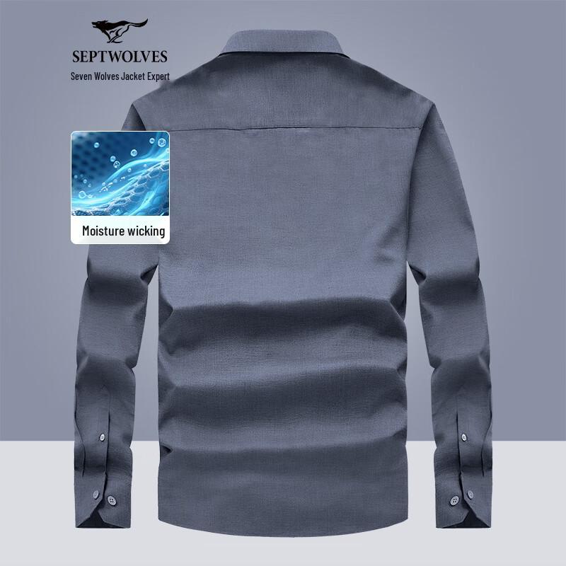 Seven Wolves Men s Business Casual Long-Sleeve Shirt 175/92A