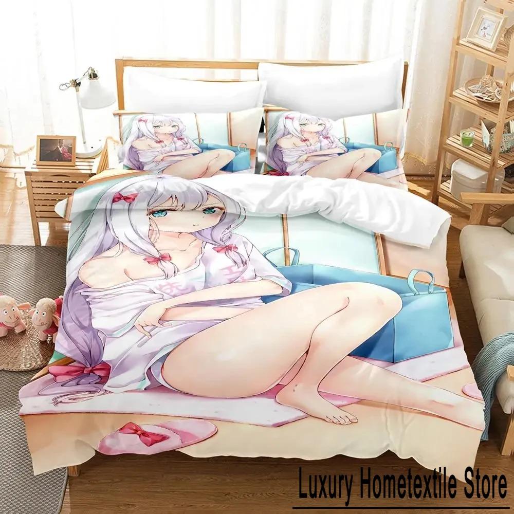 Anime Izumi Sagiri Eromanga Sensei Bedding Set Duvet Cover Bed Set Quilt Cover Pillowcase Comforter King Queen Size Boys Adult
