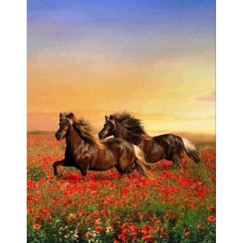 

Алмазная картина Лошадь, полная круглая алмазная вышивка, картина с животными, 5D Diy, мозаика, стразы, украшение для дома Full Round 30x40CM
