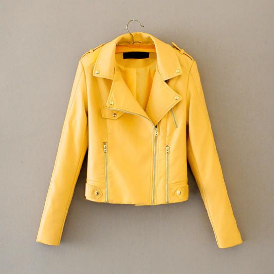Lapel Long Sleeves Zipper Pocket Women Jacket Fall Winter Solid Color Faux