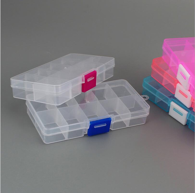 10 Slots ( Adjustable) Plastic Jewelry Box Storage Case Craft Jewelry Organizer Beads Diy Jewelry Making Joyero Organizador Z28