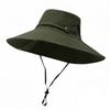 Adjustable Wide Brims Sun Hat For Men With Removable Top Panel Breathable Outdoor Fishing Cap Sun Protections