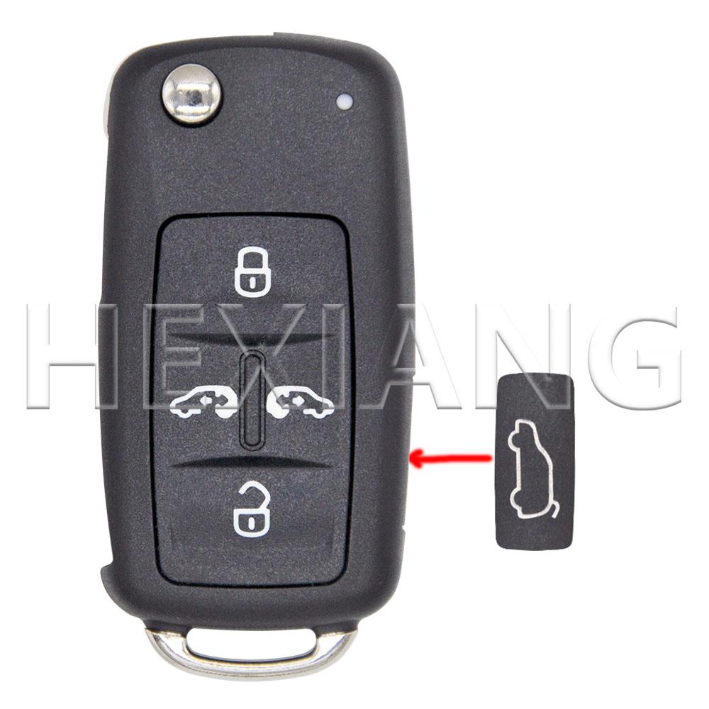 DR 4/5 Button Replacement Flip HU66 Car Key Shell Case Fob For Volkswagen VW Sharan Multivan T5 Caravelle MPV