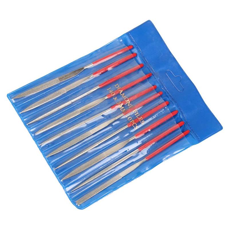 Set di 10 mini lime ad ago diamantate (Lima diamantata da 5,5" di lunghezza totale, grana 150)