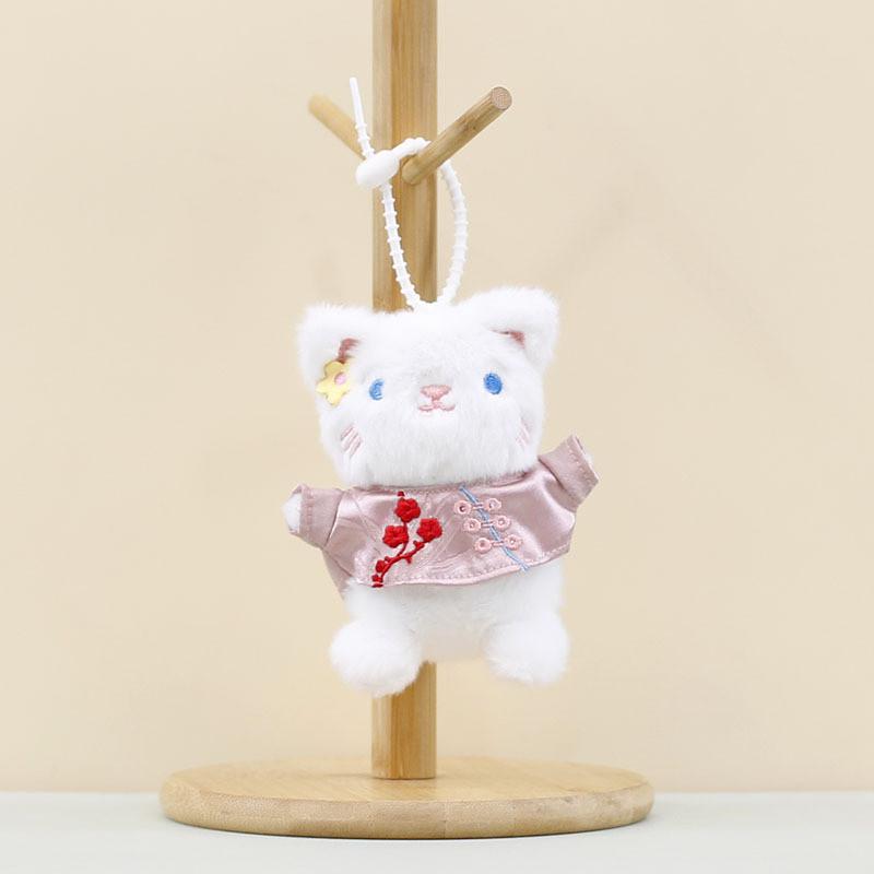 Charming Short Plush Bunny Keyring Chinese Style Bear Soft Toy Bag Accessory