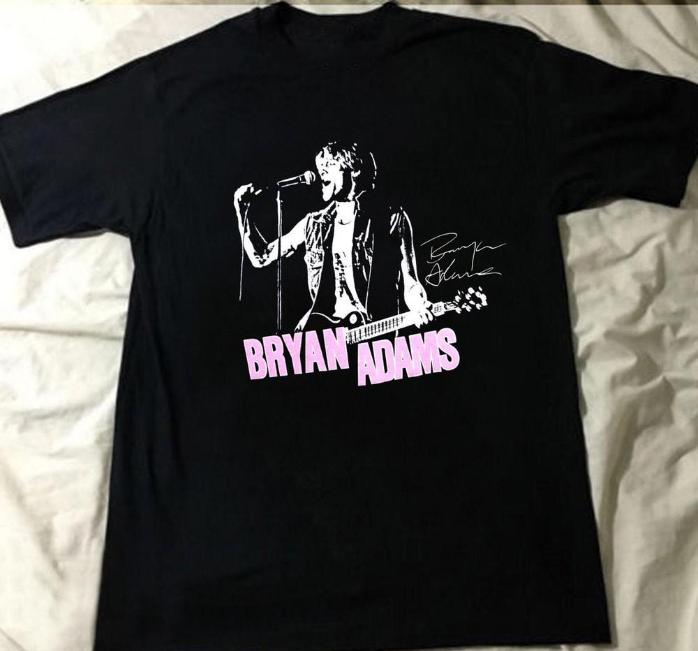 Bryan Adams Tour Concert Heavy Cotton Black Full Size Unisex Shirt Unisex T-Shirt S