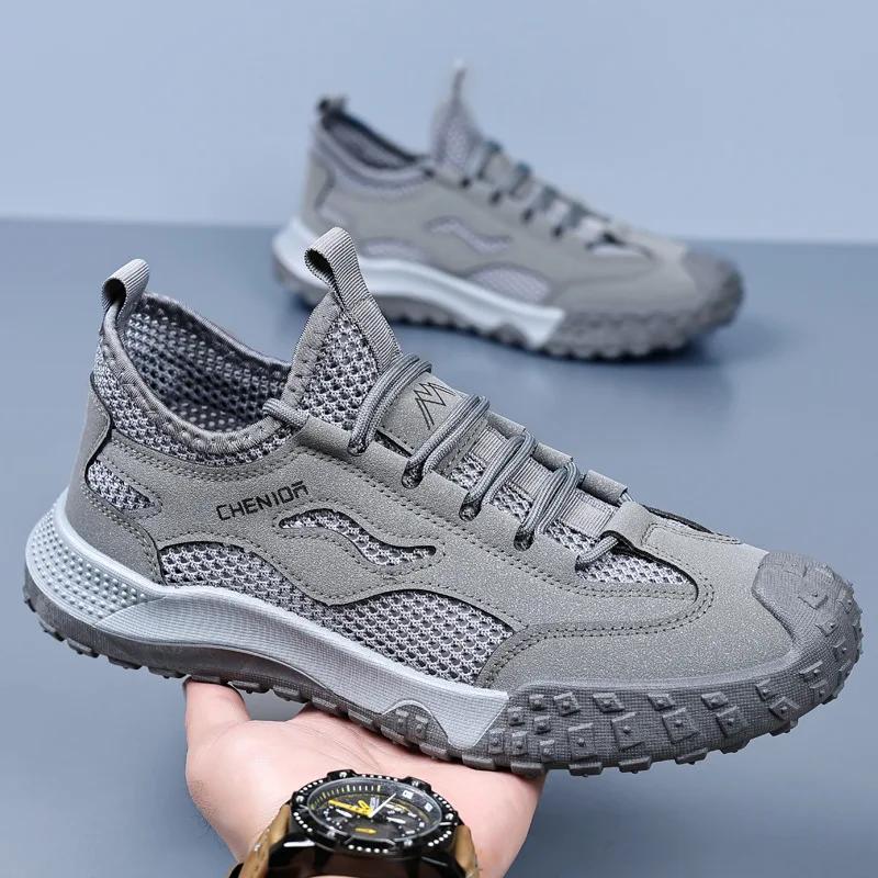 Fashion Summer Breathable Hollow Out Mesh Men Hiking Shoes Outdoor Men Sneakers Climbing Shoes Luxury Quality Men Sport Non-Slip Shoes