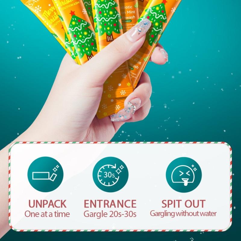 Christmas Probiotic Mouthwash Strip 10ml SADOER Lemon Mint Manufacturer