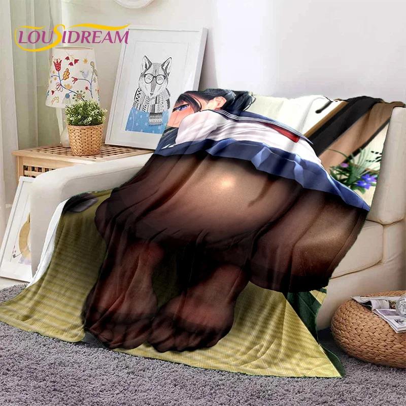 Cartoon Character Sexy Lace Girls Soft Flannel Blanket for Beds Bedroom Sofa Picnic,Throw Blanket for Outdoor Leisure Nap Gift