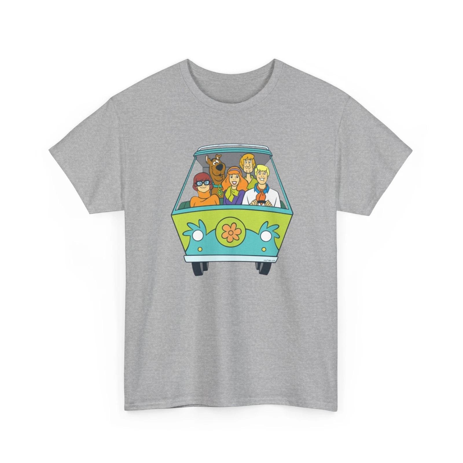 Mystery Van Scooby Doo Crew Tee | Retro Cartoon Road Trip Shirt 4XL