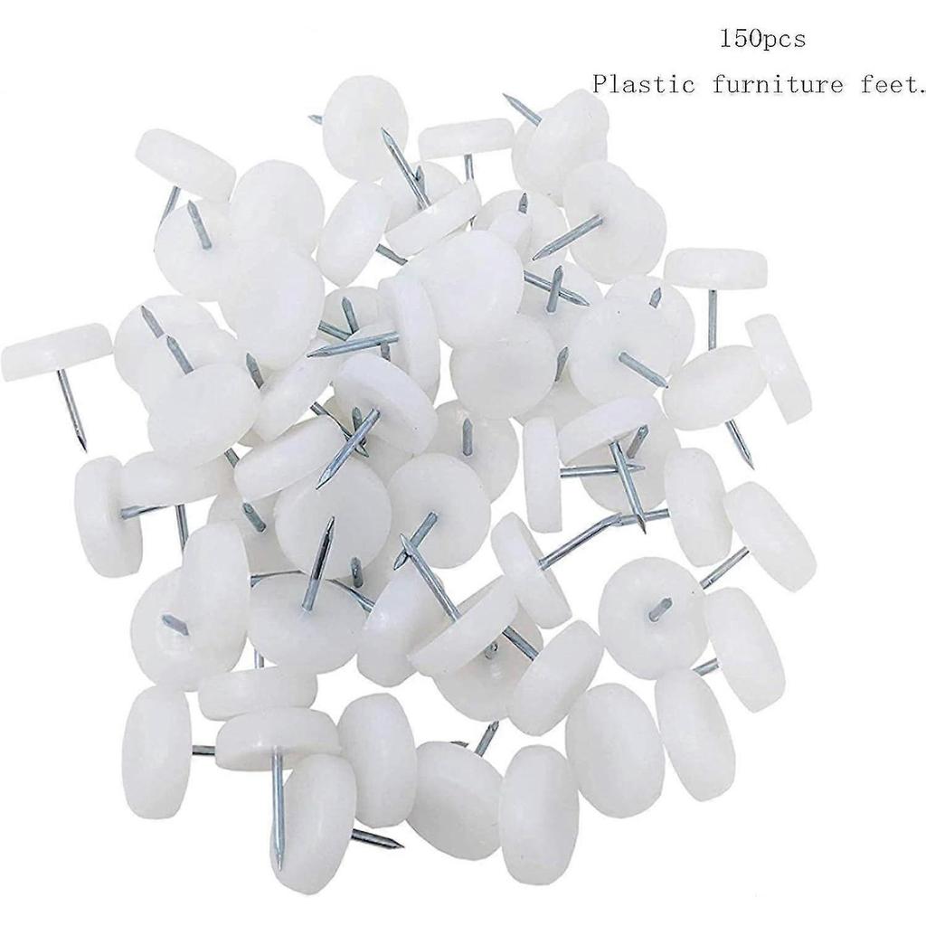 150Pcs 20mm Nylon Furniture Sliders Nail On Chair Leg Floor Protectors Nail with