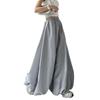 Autumn/Winter High-Waisted Wide-Leg Floral Skirt-Pants with Lantern Cuffs
