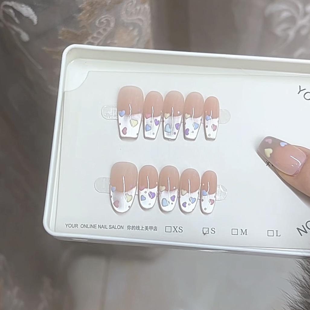 

Чисто ручная работа Фототерапия Носитель Цвет Бьющееся сердце Стиль Кошачий глаз Многоразовый патч для ногтей large L