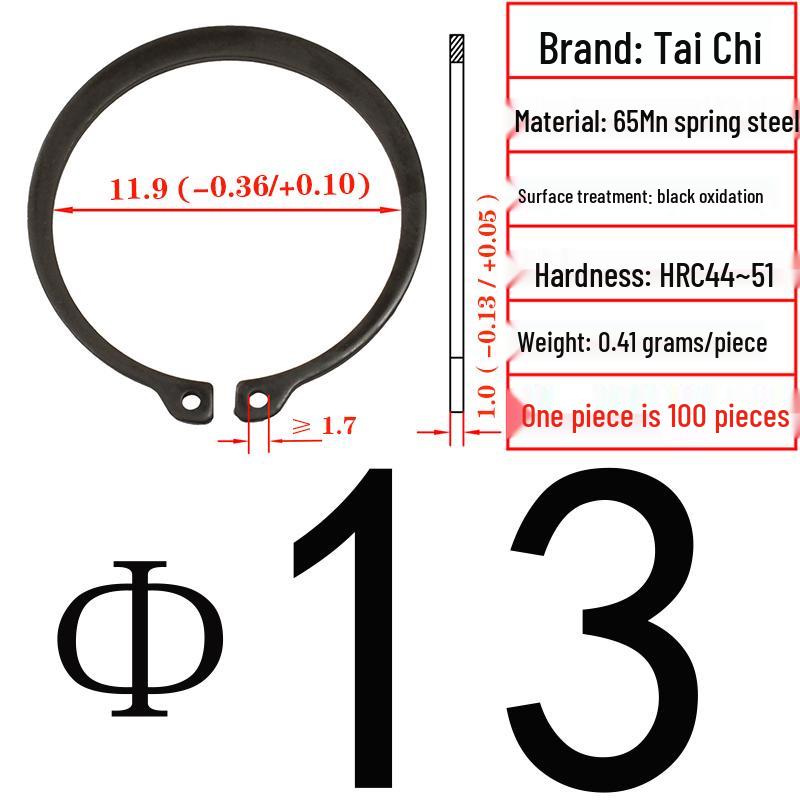Axial Elastic Circlip Type B (65Mn) - GB/T894.2