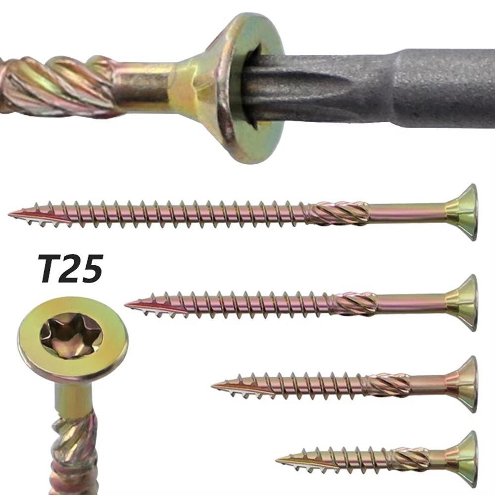 100Pcs/Pack 35mm 45mm 60mm 80mm Self-tapping Screw M5 Flat Head Woodworking Screws  Hardware Tools